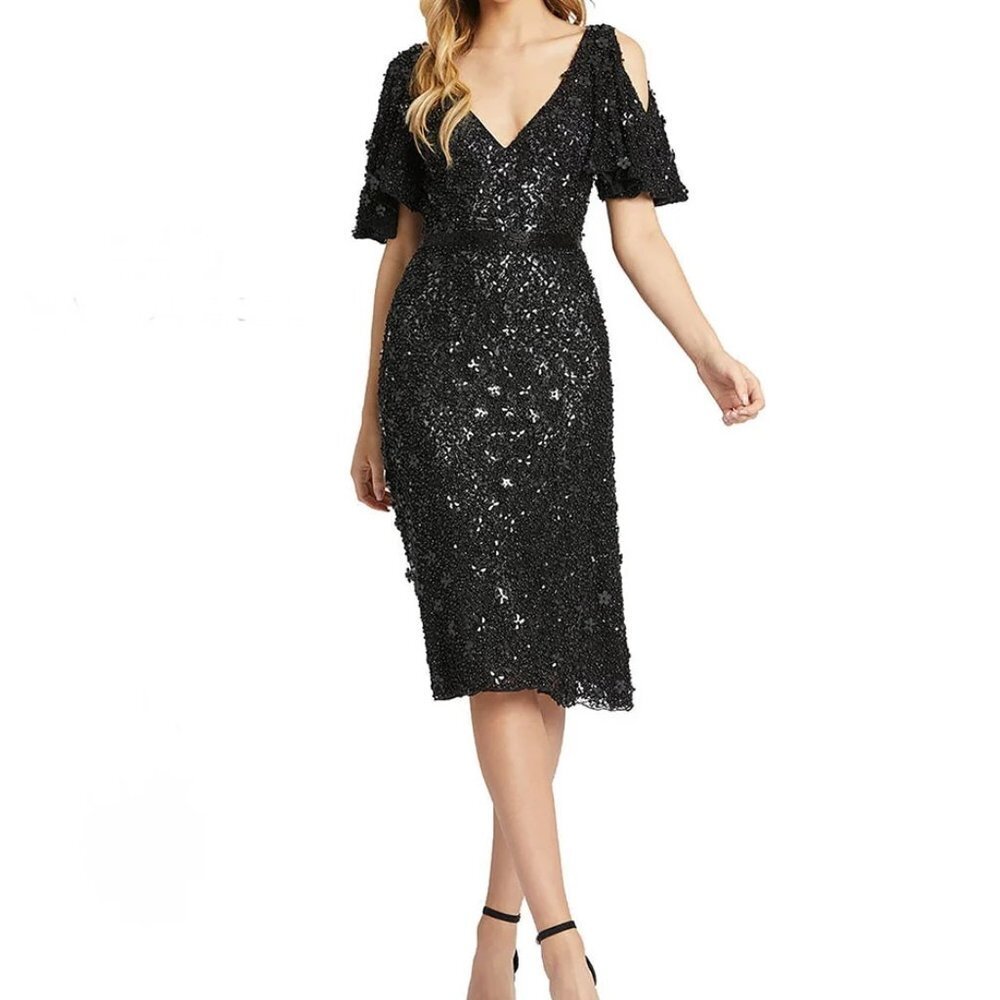 Mac Duggal Black Sequin Dress